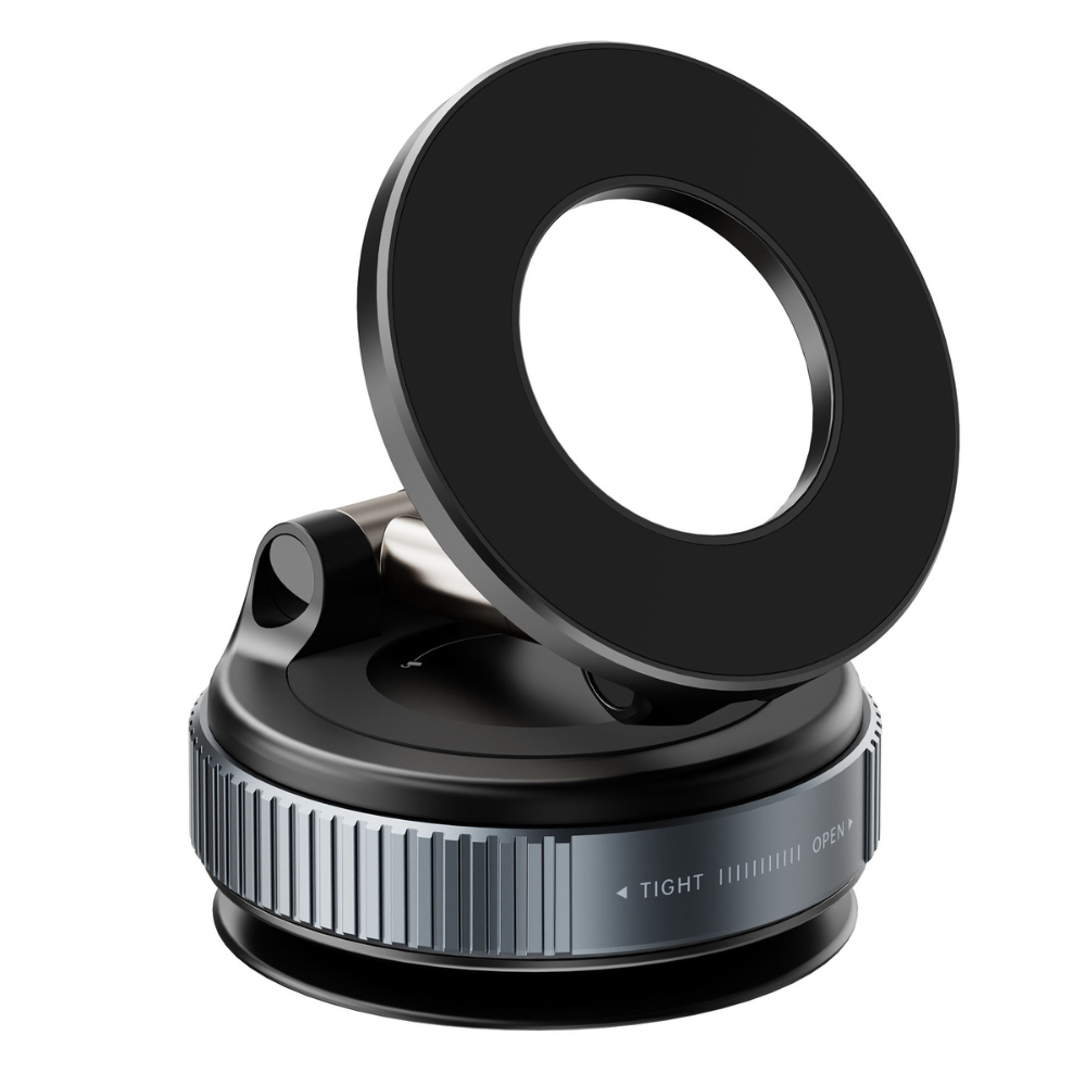Best Car Magnetic Phone Holder with Mechanical Vacuum Suction Cup Strong Grip for Dashboard Mechanic Vacuum Phone Holder